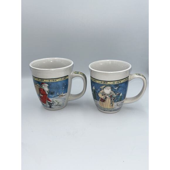 Set Of 2 Royal Norfolk Christmas Mugs Saint Nicholas Holiday Design - Picture 6 of 9